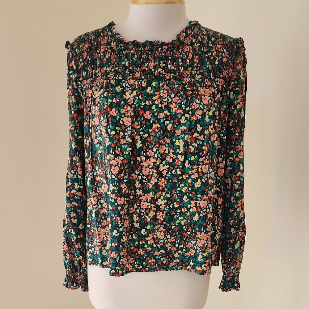J.Crew factory medium Floral Smocked Women's Top.